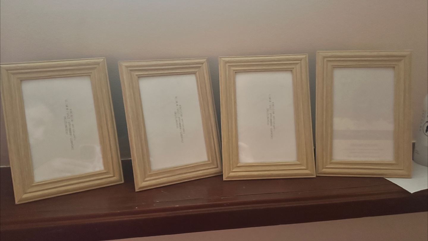 Set of Four Natural Wood Picture Frames