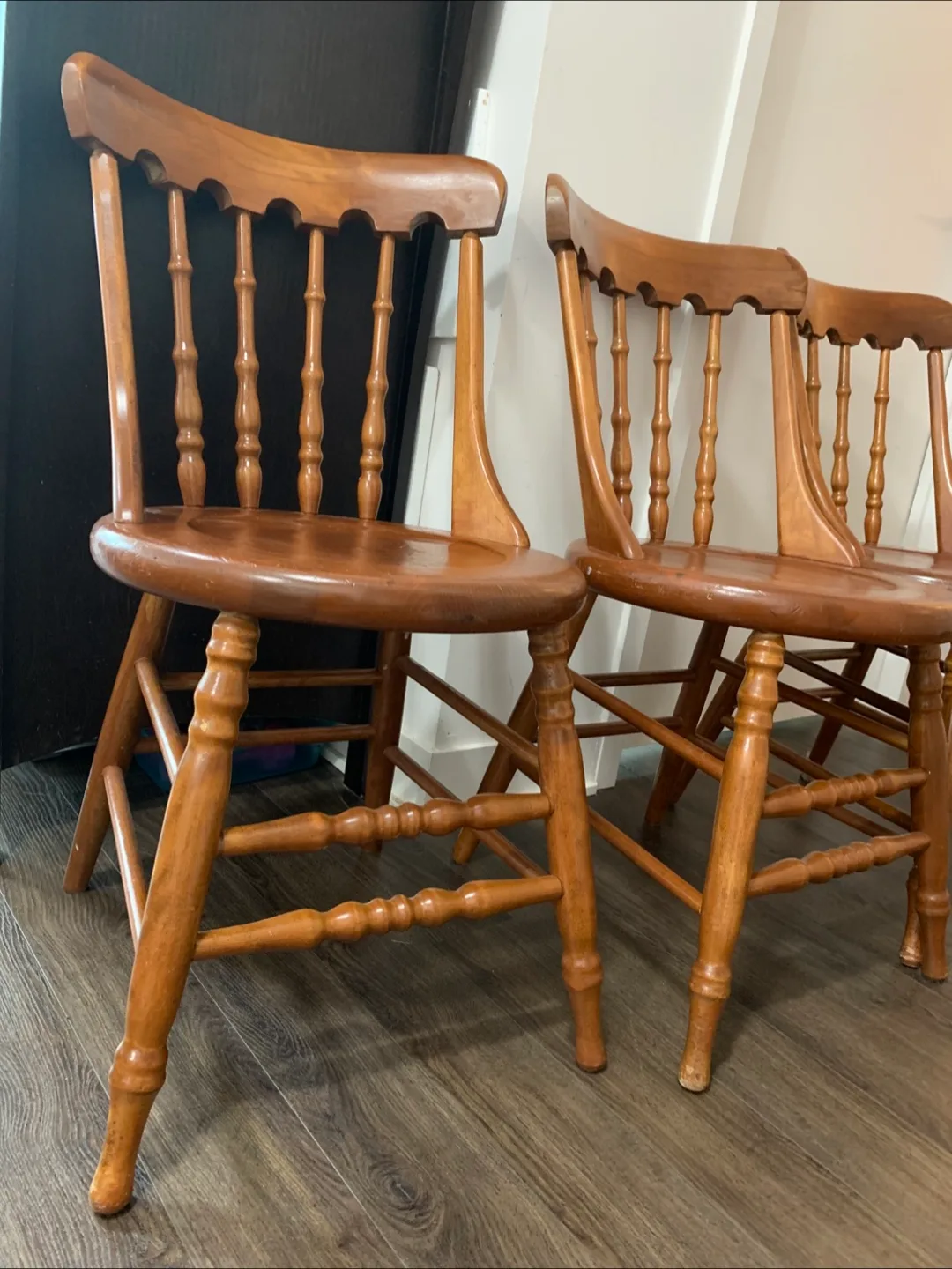 Set of Three Wooden Chairs thumbnail