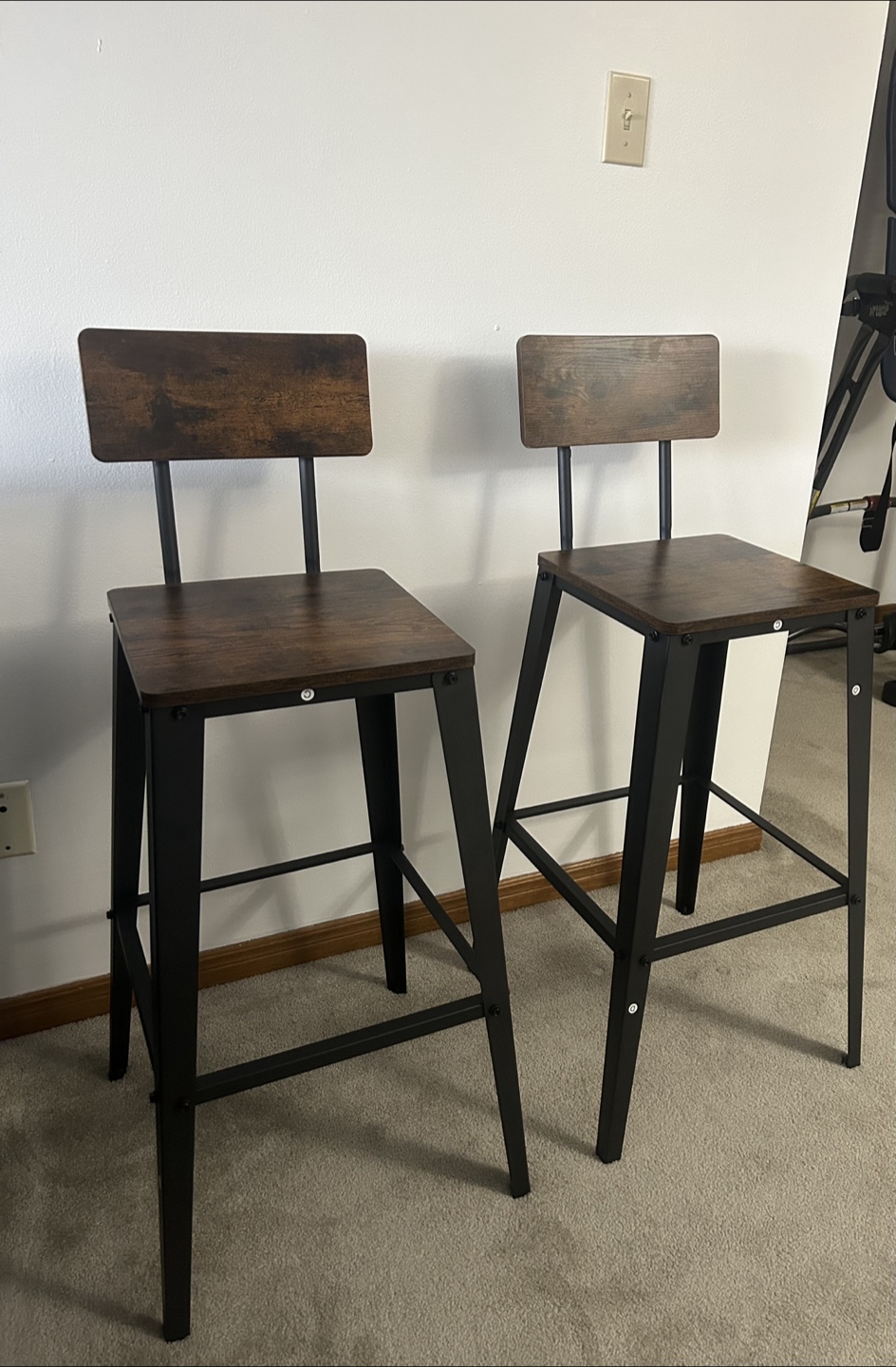 Pair of Industrial Style Bar Stools - photo 2