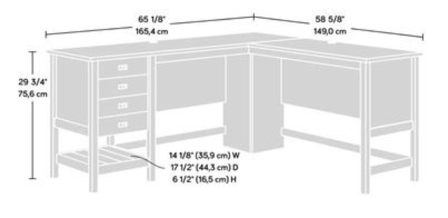 Bush Furniture Cabot L-Shaped Desk - White and Oak - photo 2