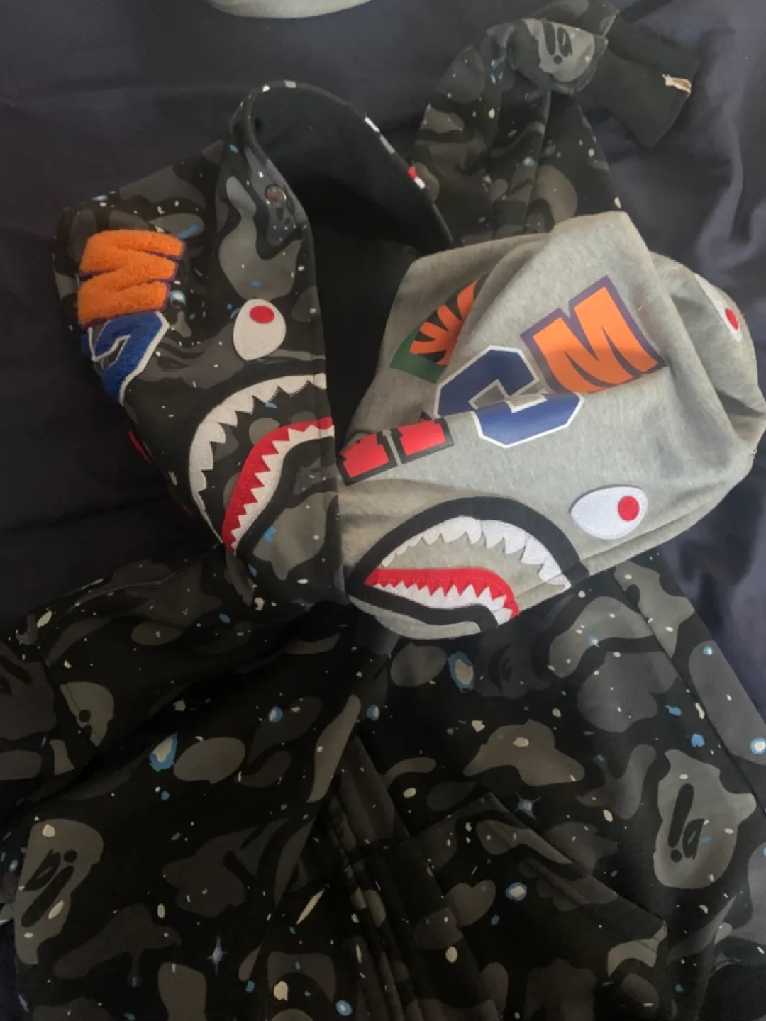 A Bathing Ape Shark Camo Zip-Up Hoodie image indicator(5)