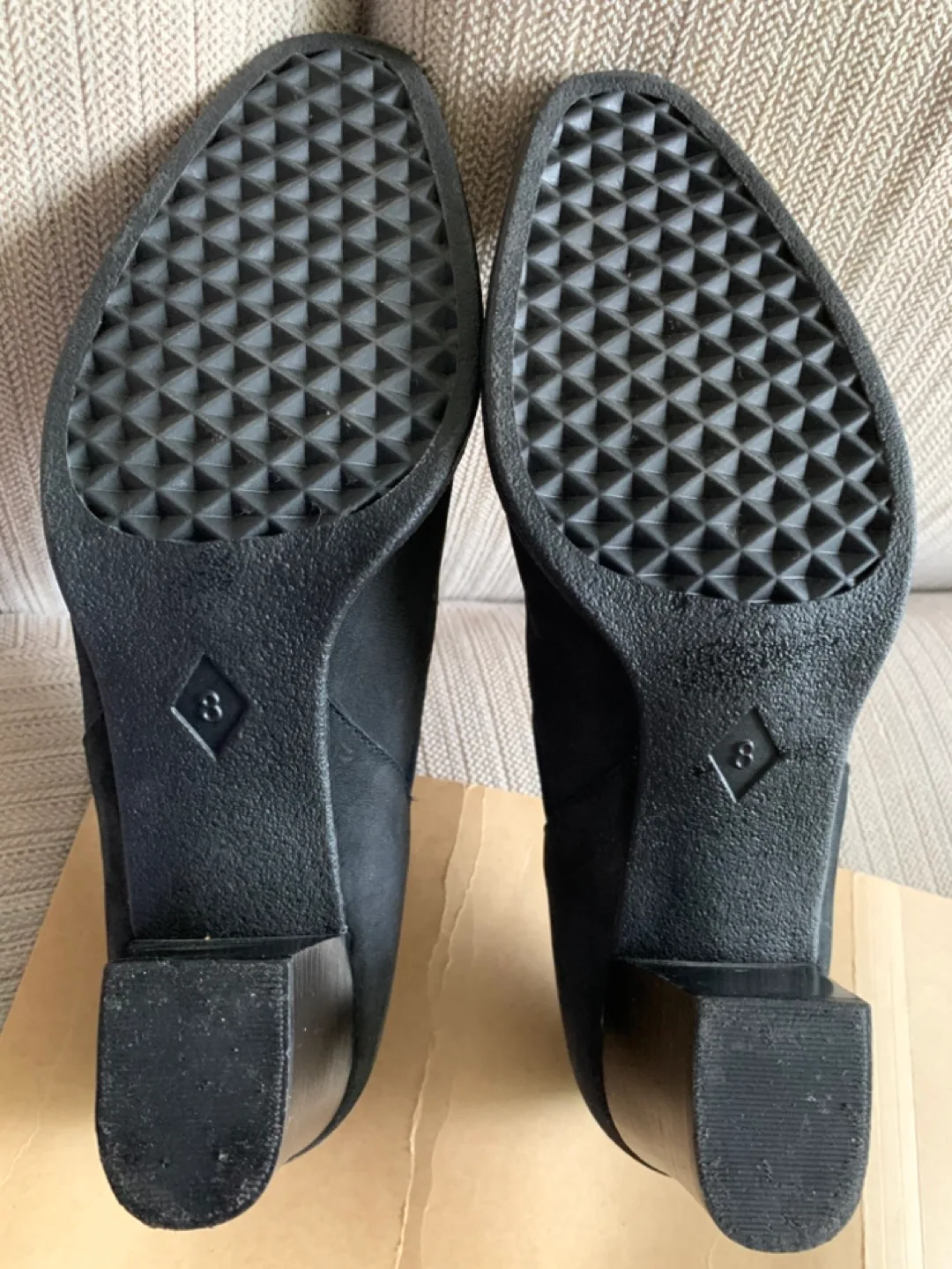 Aerosoles Dark Blue Suede Slip-On heels image indicator(5)