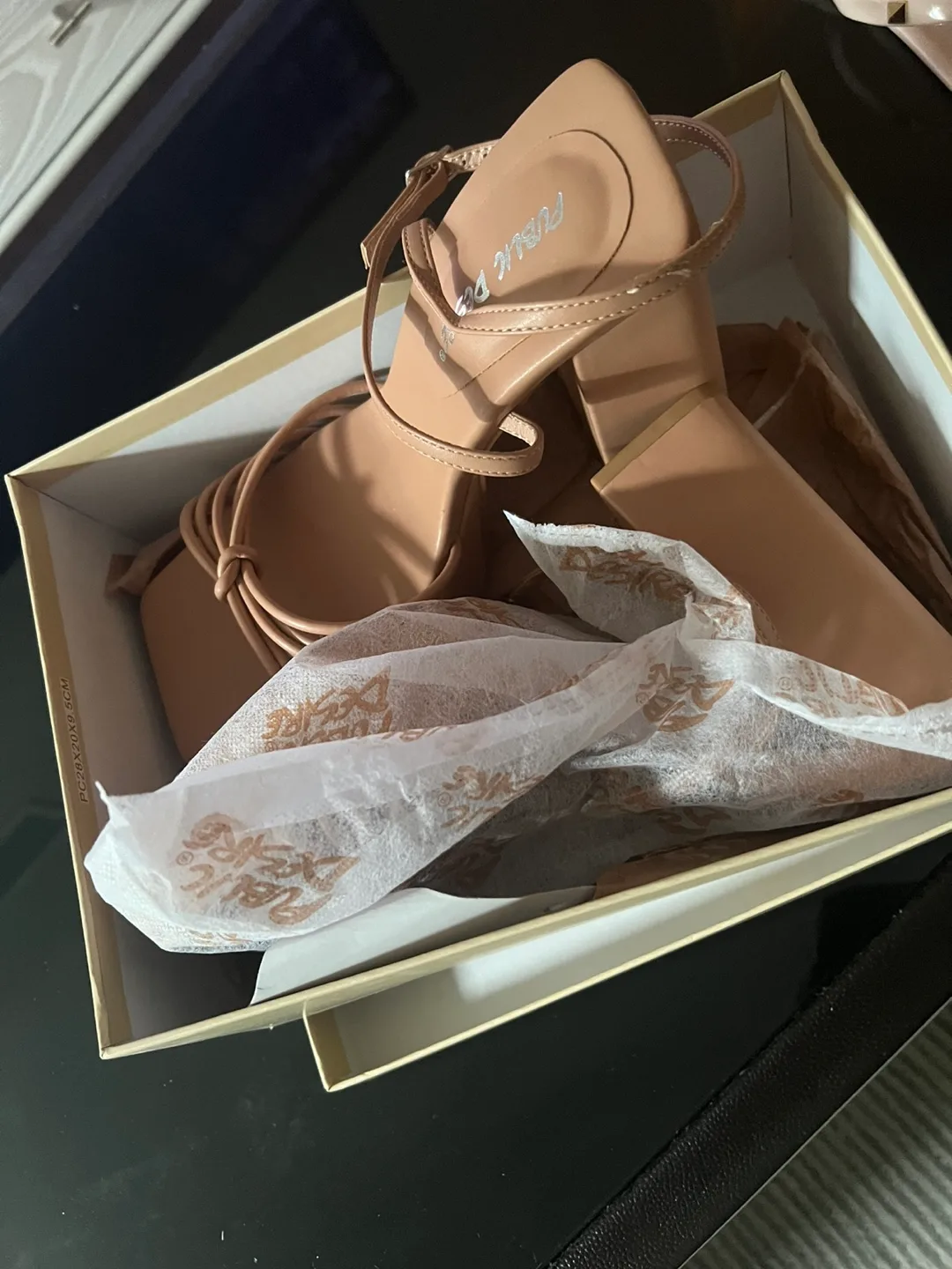 Public Desire Nude Chunky Heel Sandals image indicator(4)