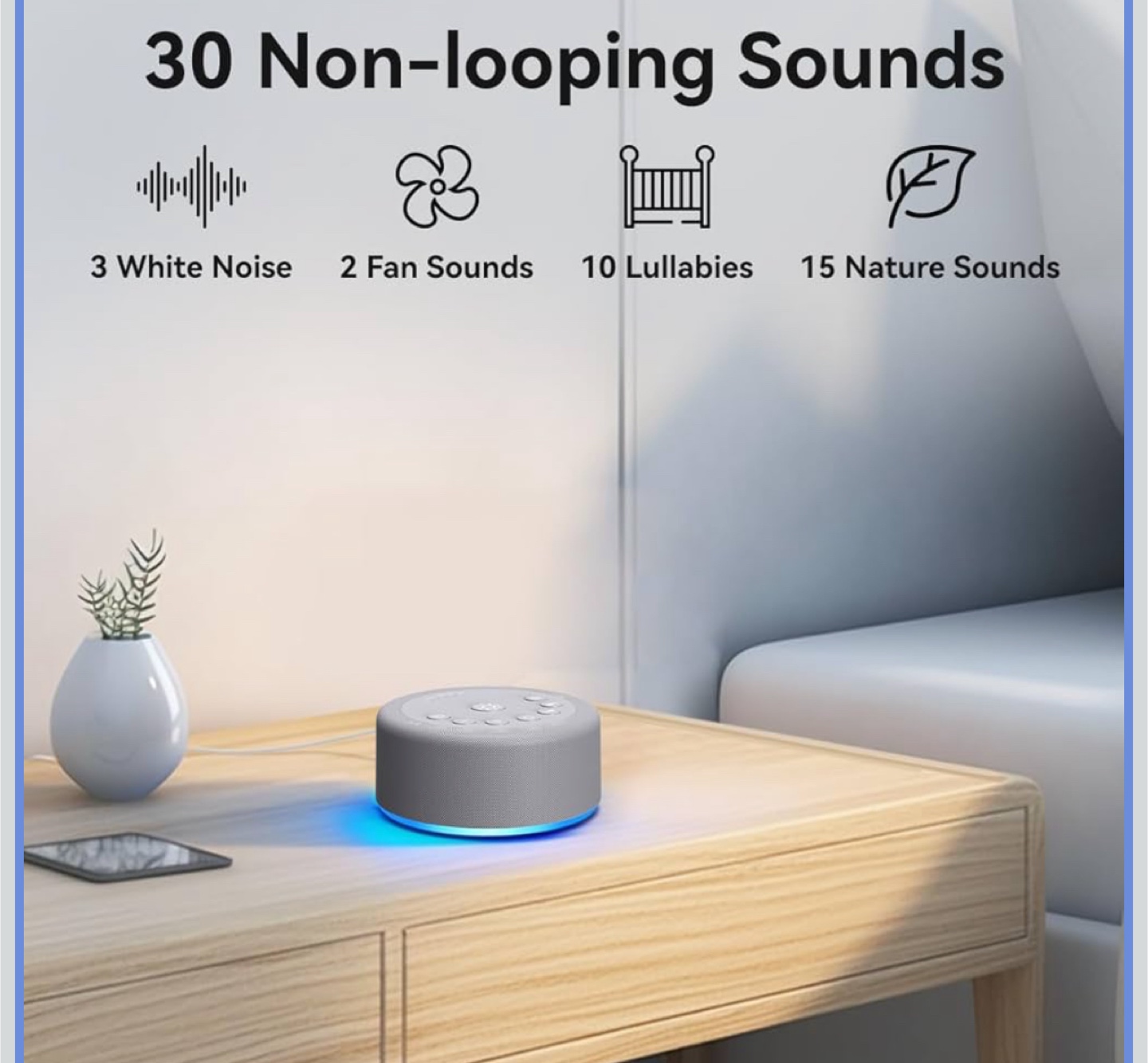 White noise Sound Machine with Night Light - photo 4