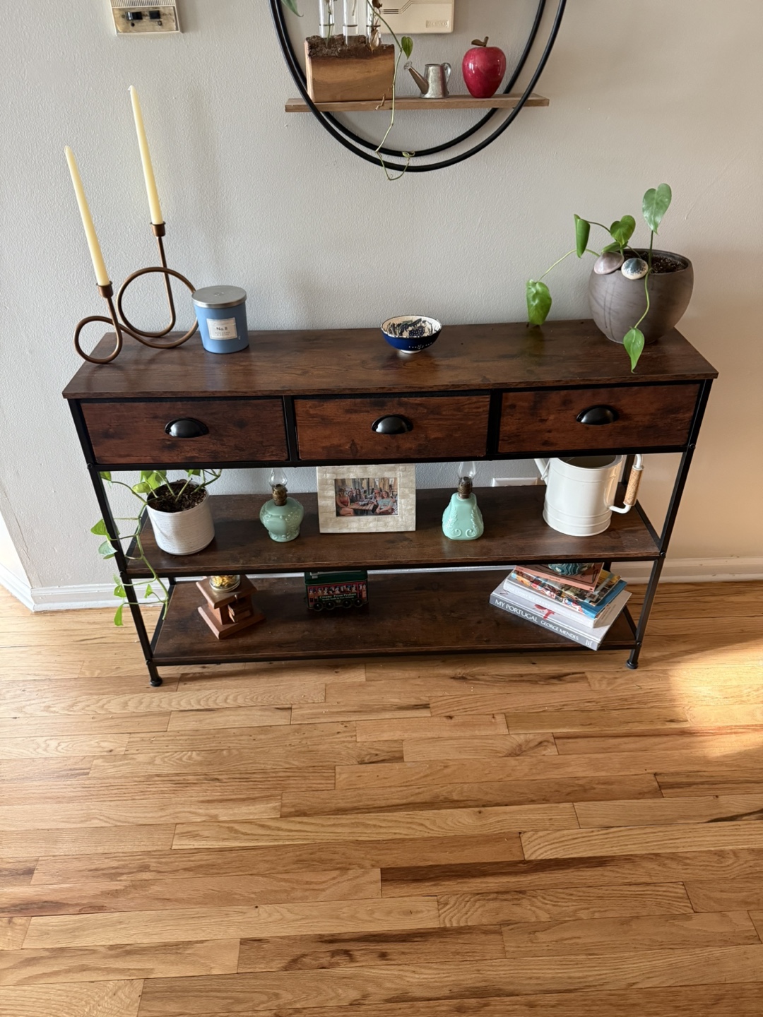 Console Table with 3 Drawers and Shelf