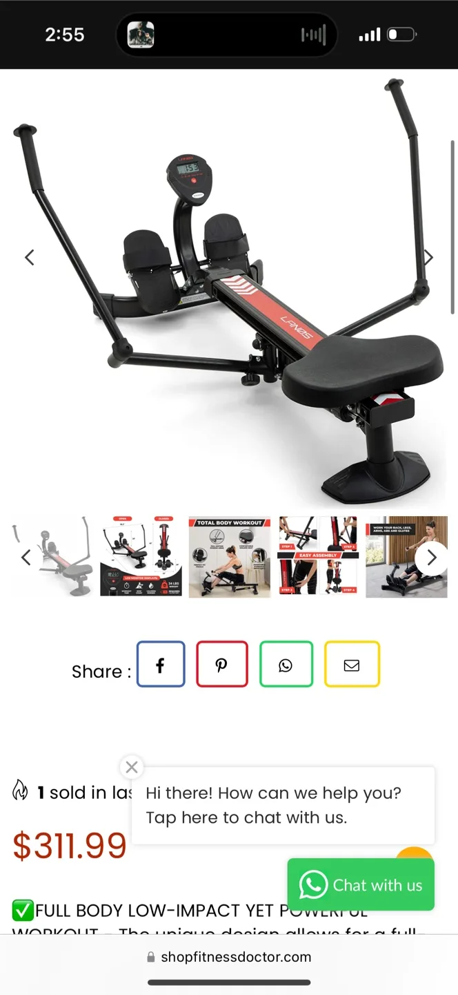 LANOS Seated Rowing Machine - Low Impact Full Body Workout thumbnail