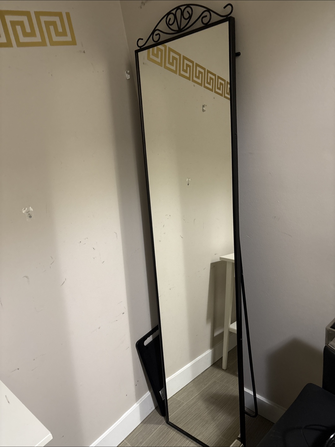 Full-Length Freestanding Mirror with Black Frame