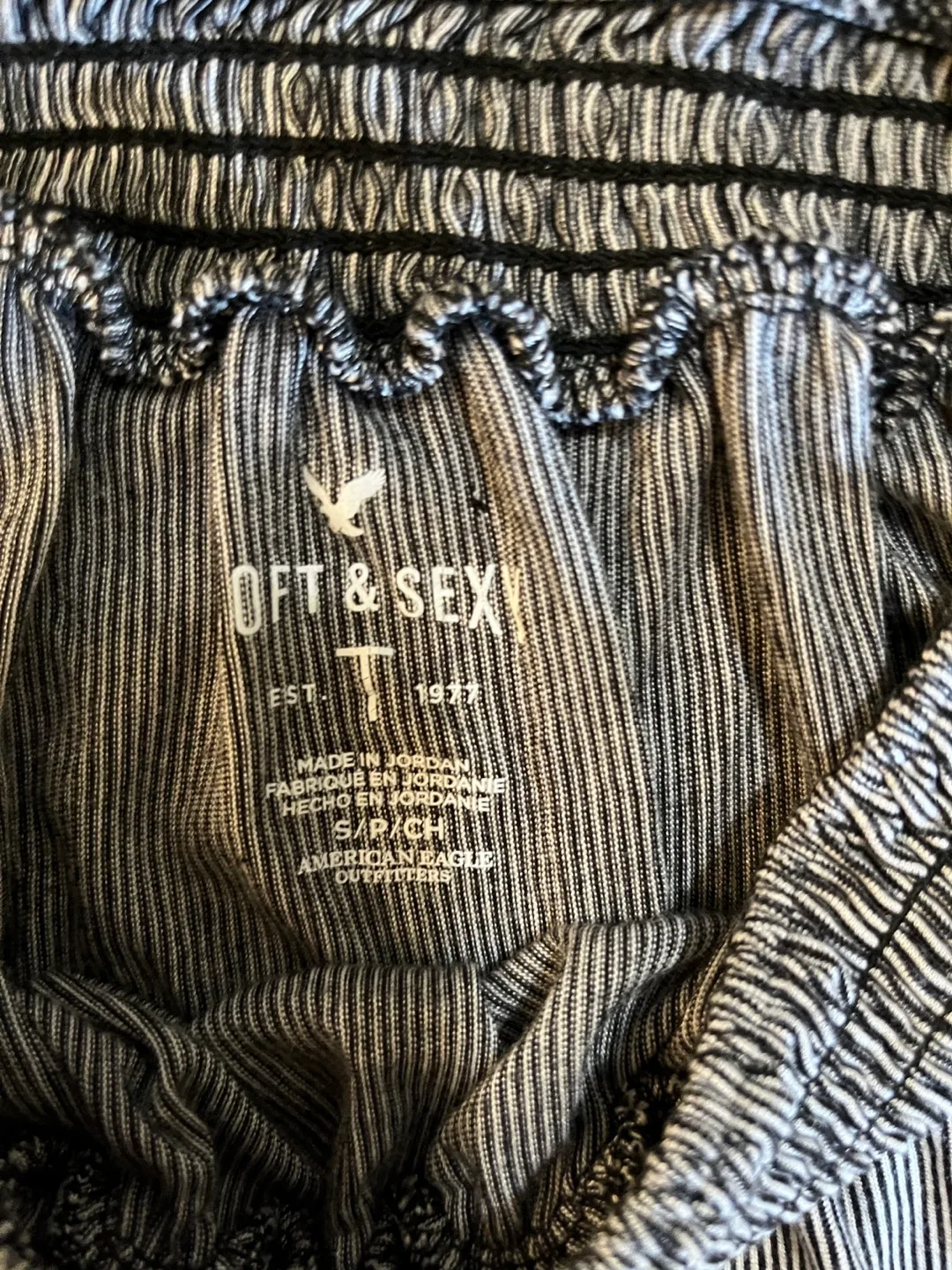 American Eagle women’s small Soft & Sexy t-shirt, black & white image indicator(2)