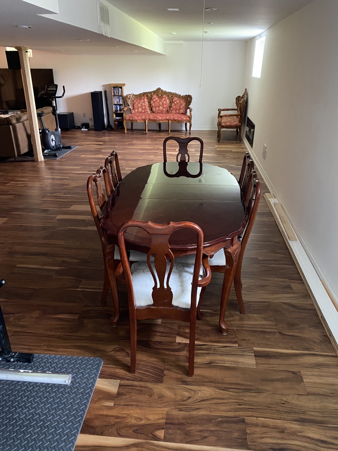 Dark Wood Dining Table and Chairs Set