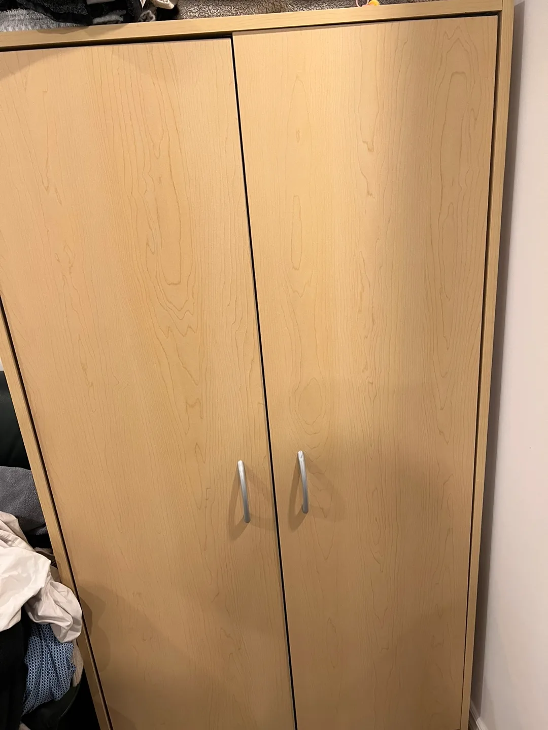 Wooden Armoire with Shelves thumbnail