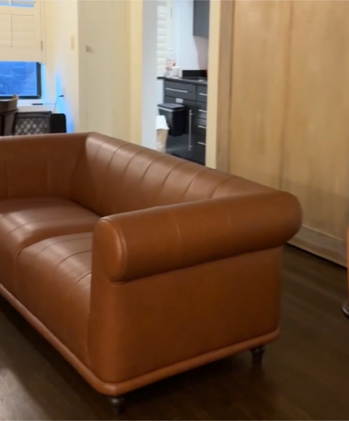Brown Leather Sofa - photo 2