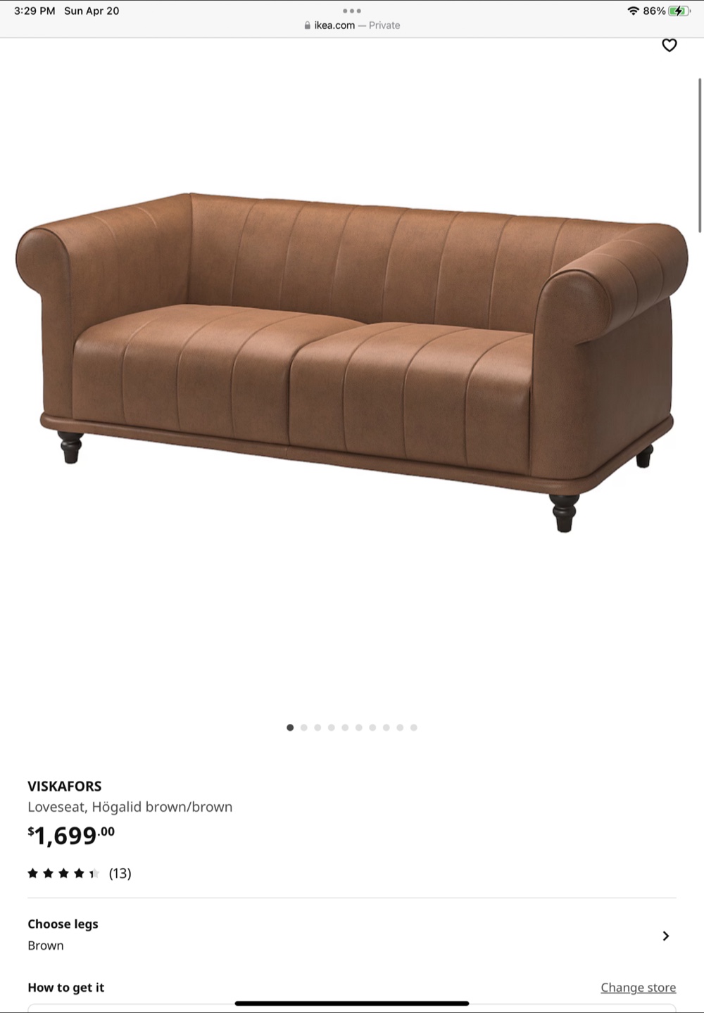 Brown Leather Sofa - photo 4