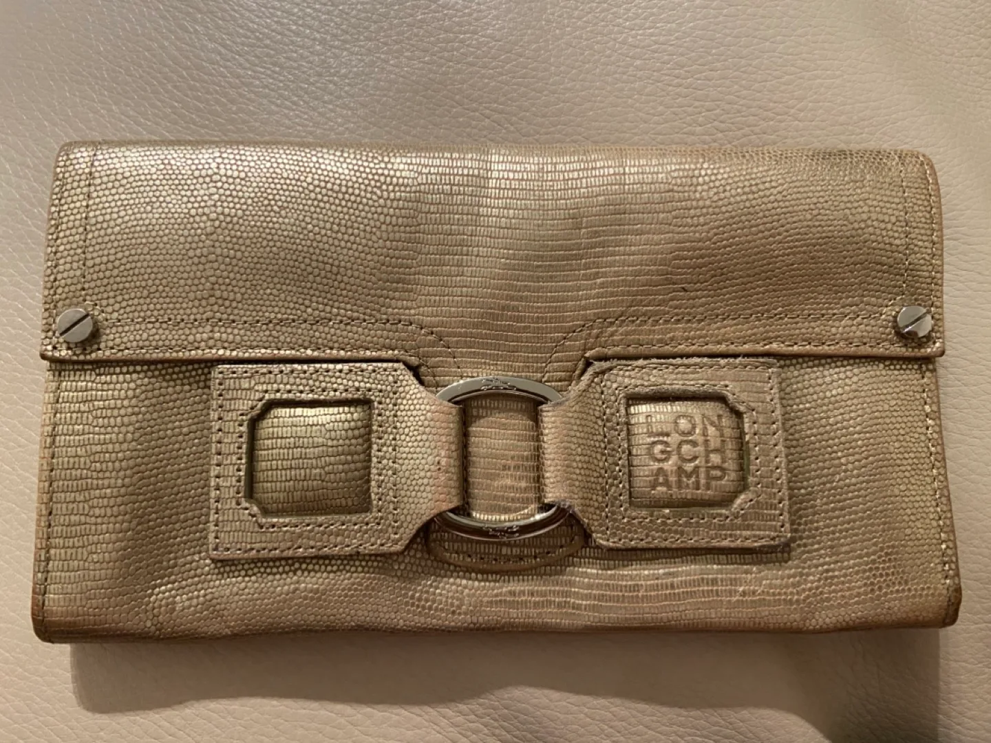 Authentic Longchamp Gold Leather Wallet thumbnail
