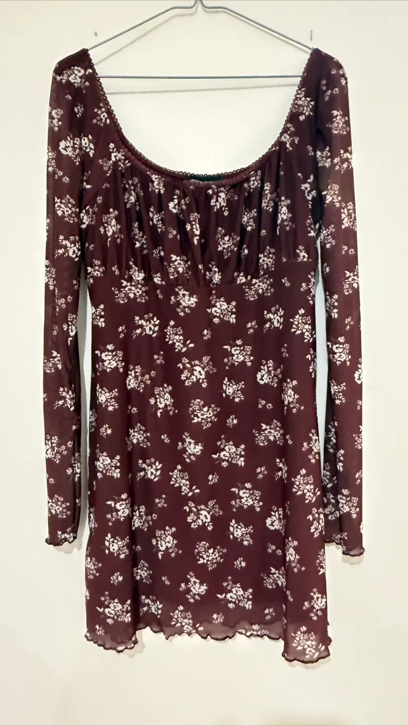 Floral Mesh Mini Dress thumbnail