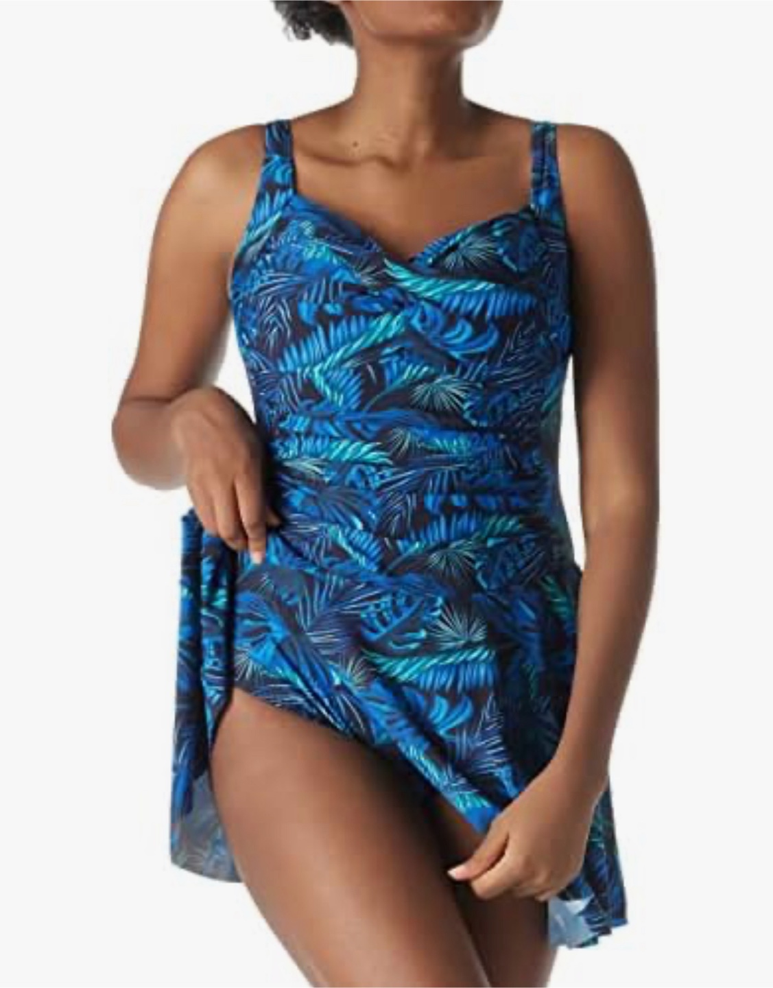 NEW! RELLECIGA Tropical Ruched Tummy Control Swimsuit Dress - photo 5