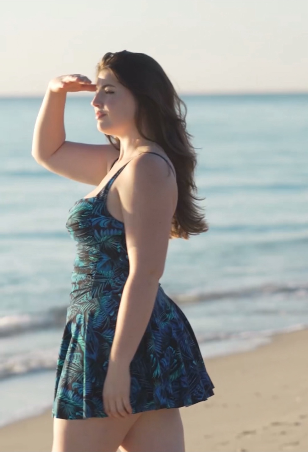 NEW! RELLECIGA Tropical Ruched Tummy Control Swimsuit Dress - photo 3