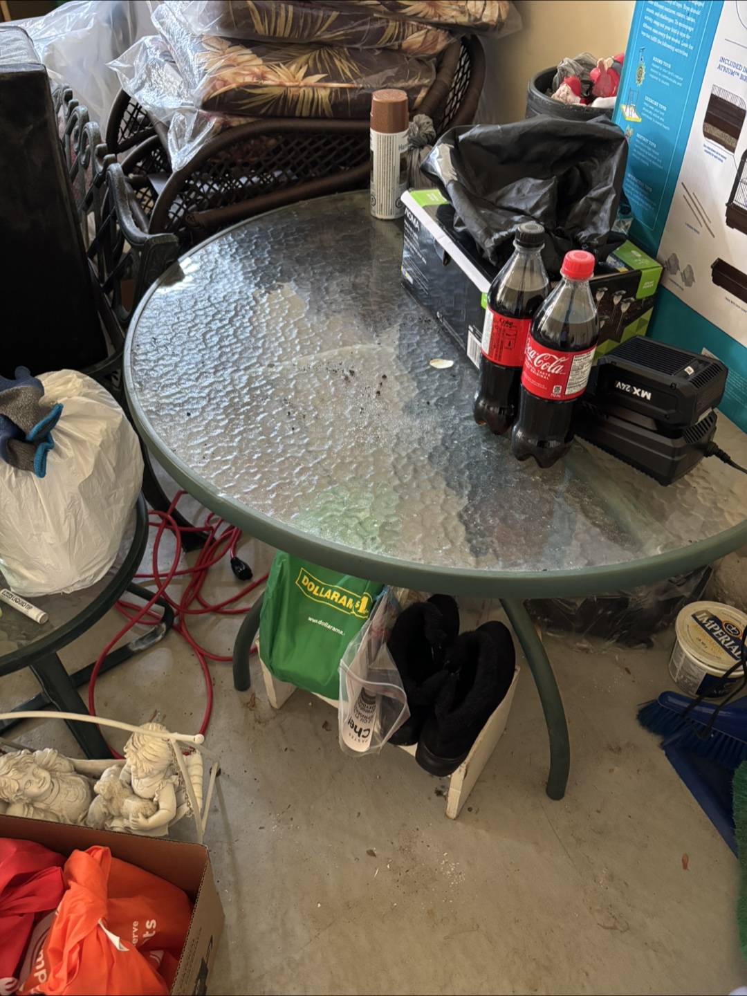 Round Glass Top Patio Table - photo 2