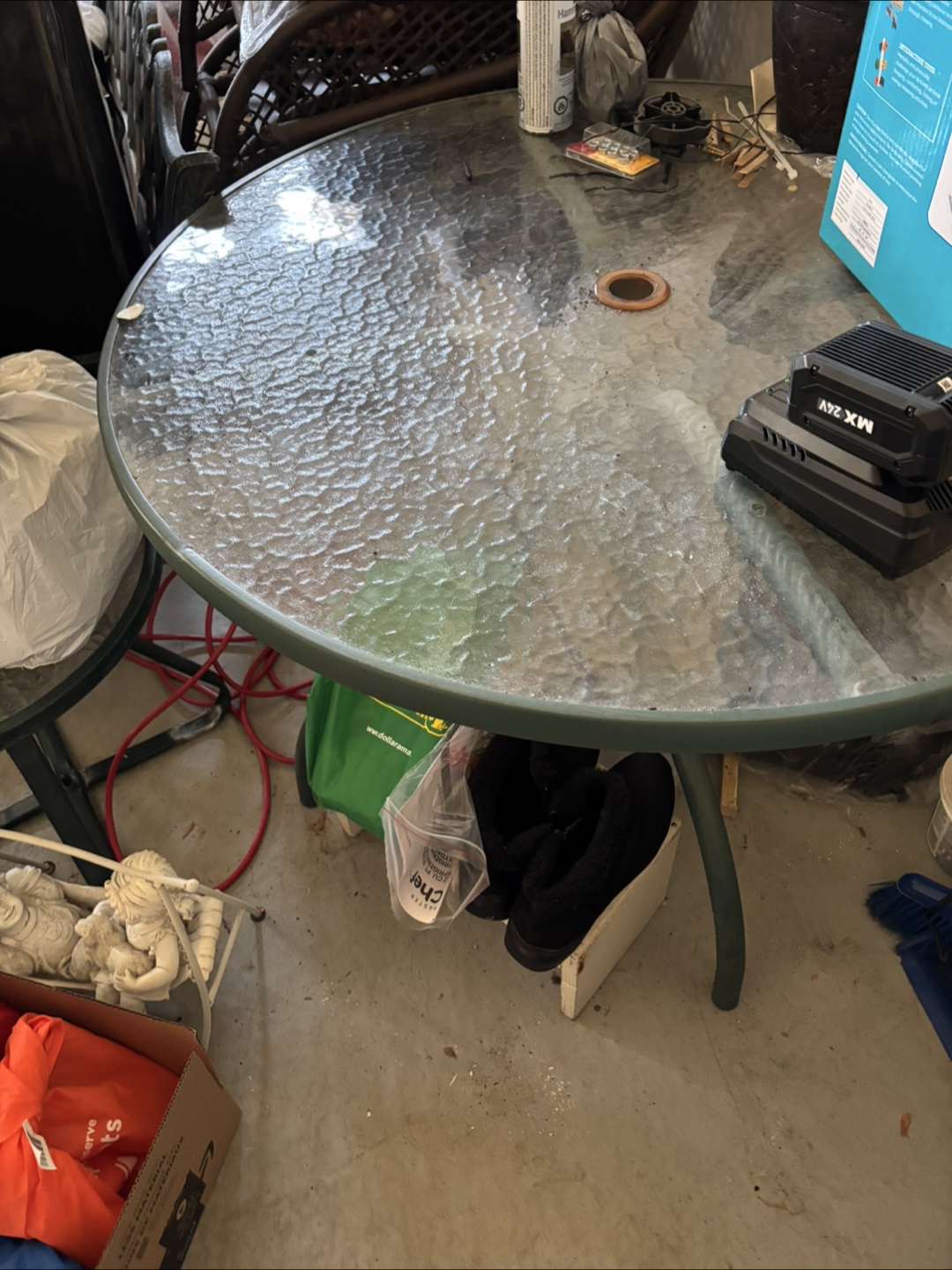 Round Glass Top Patio Table
