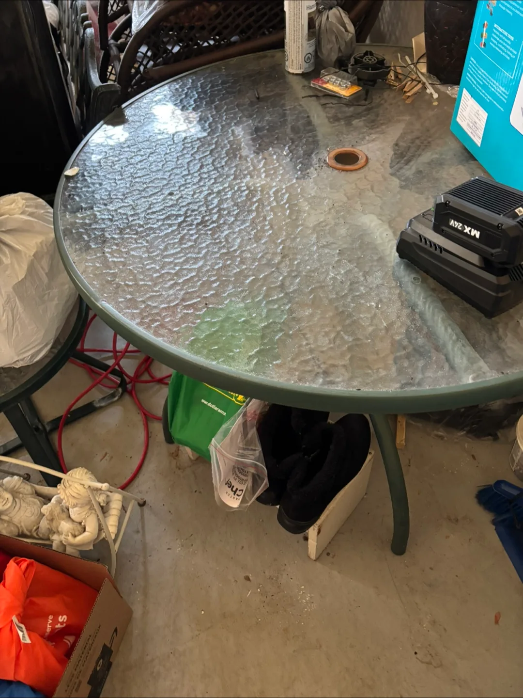 Round Glass Top Patio Table thumbnail