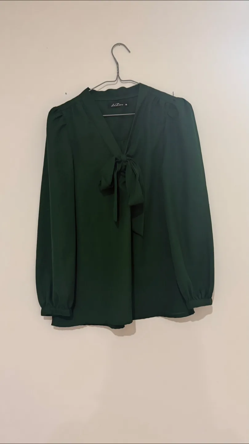 Women's dark green blouse, size M thumbnail