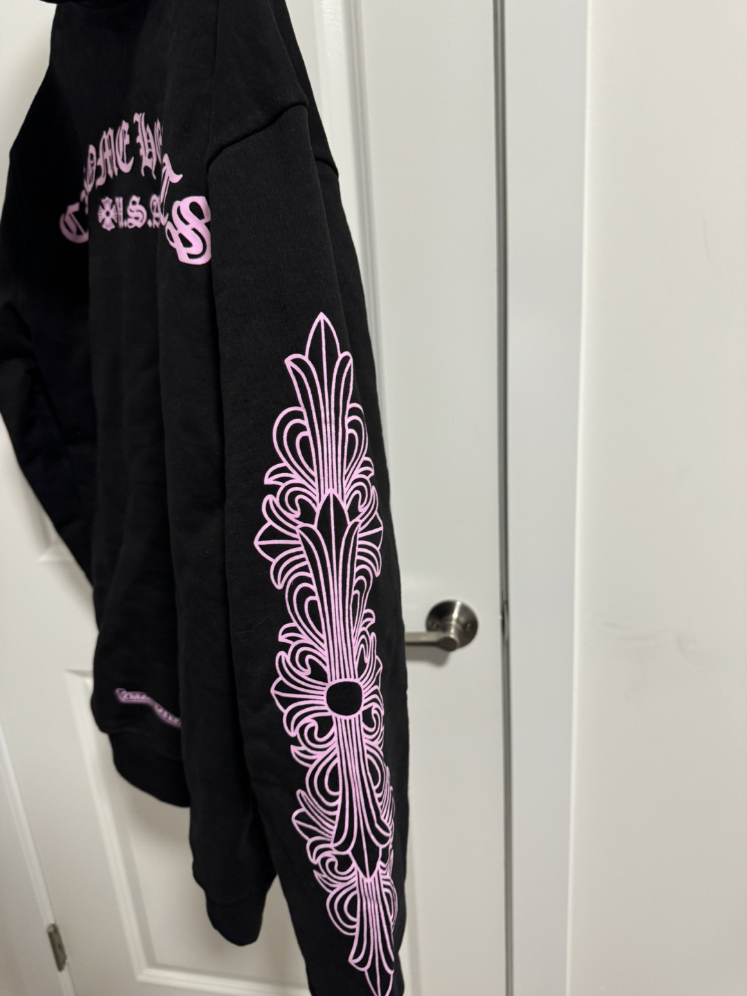 Chrome Hearts Black Hoodie with Pink Detailing - photo 2
