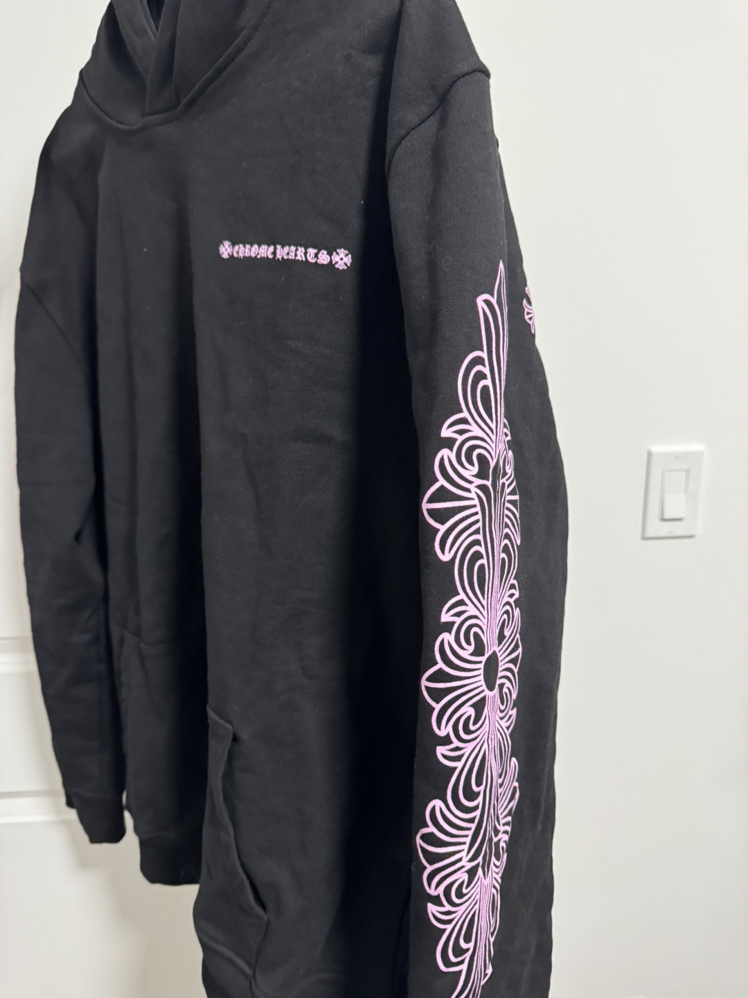 Chrome Hearts Black Hoodie with Pink Detailing - photo 3