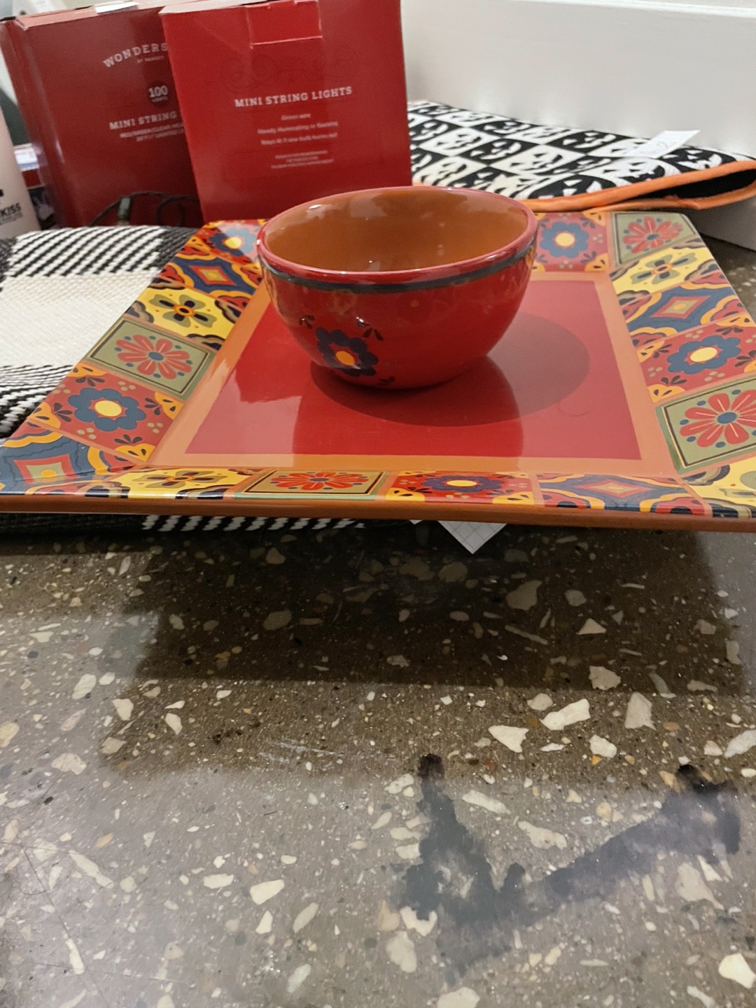 Mexican Talavera-Style Chip and Dip Set