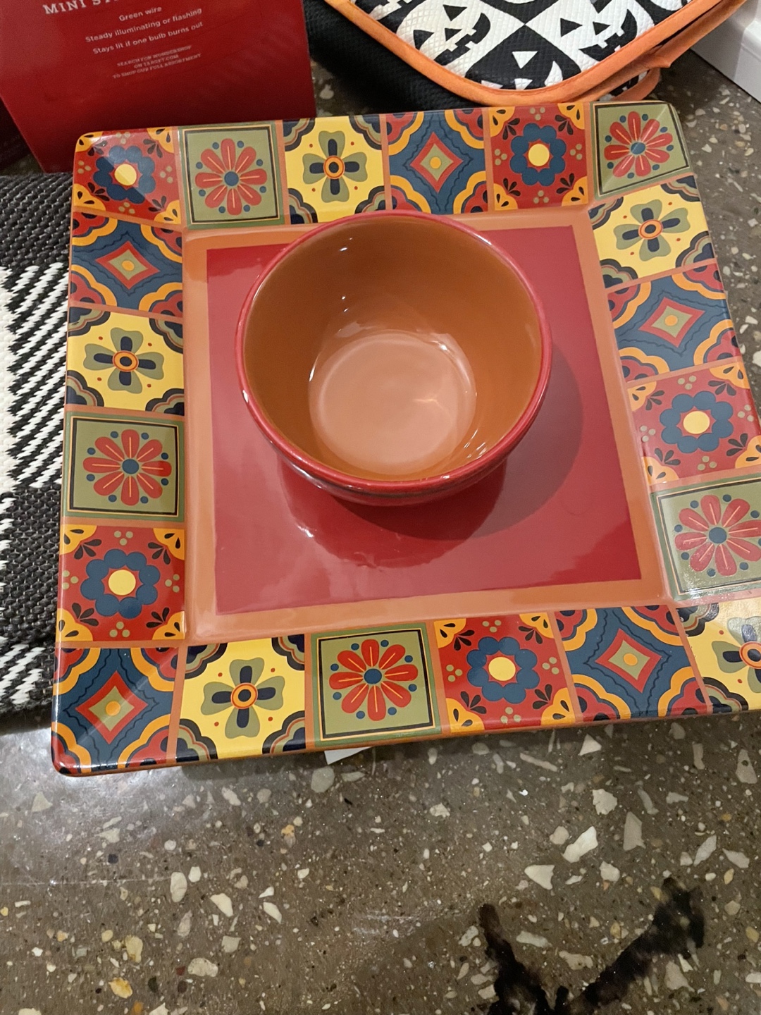 Mexican Talavera-Style Chip and Dip Set - photo 2
