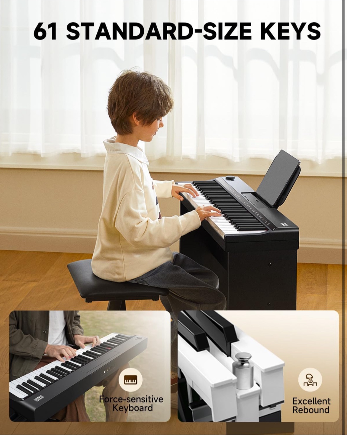61-Key Electronic Keyboard Piano - Beginner's Instrument - photo 2