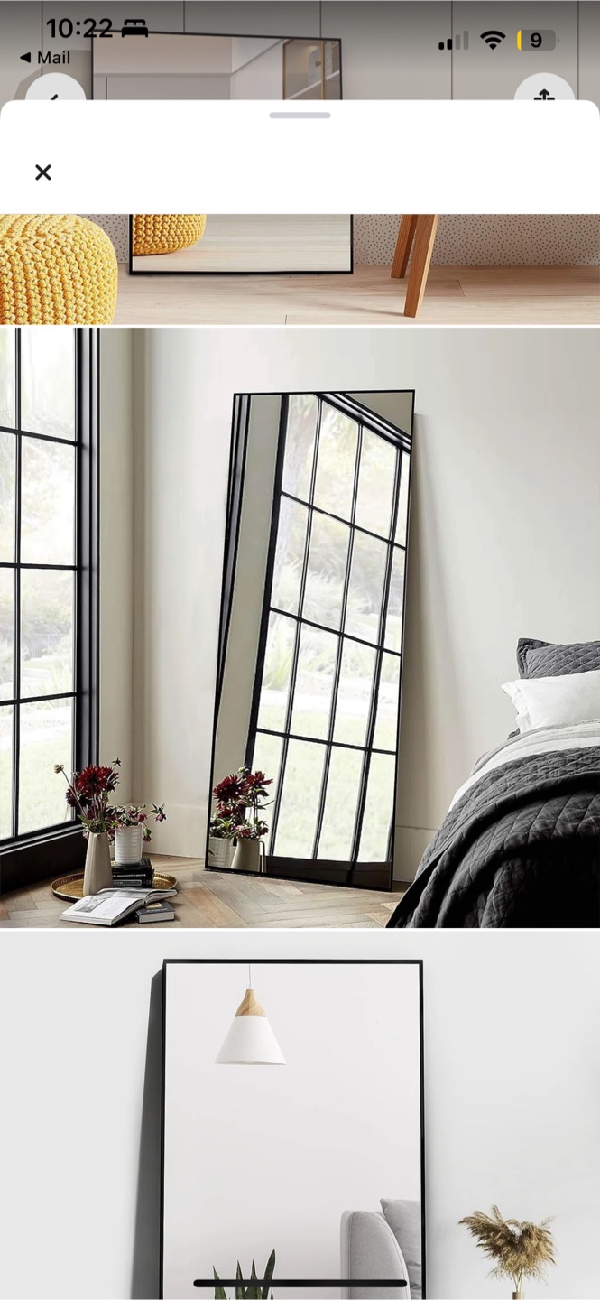 New Full-Length Mirror - Black Frame