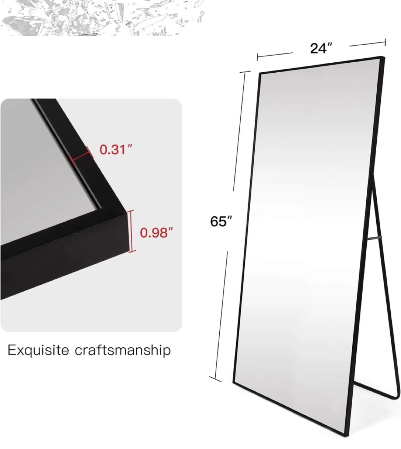 New Full-Length Mirror - Black Frame - photo 4