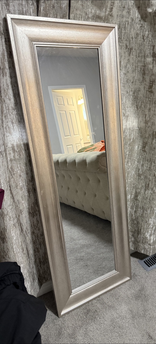 Full Length Floor Mirror with Silver Frame