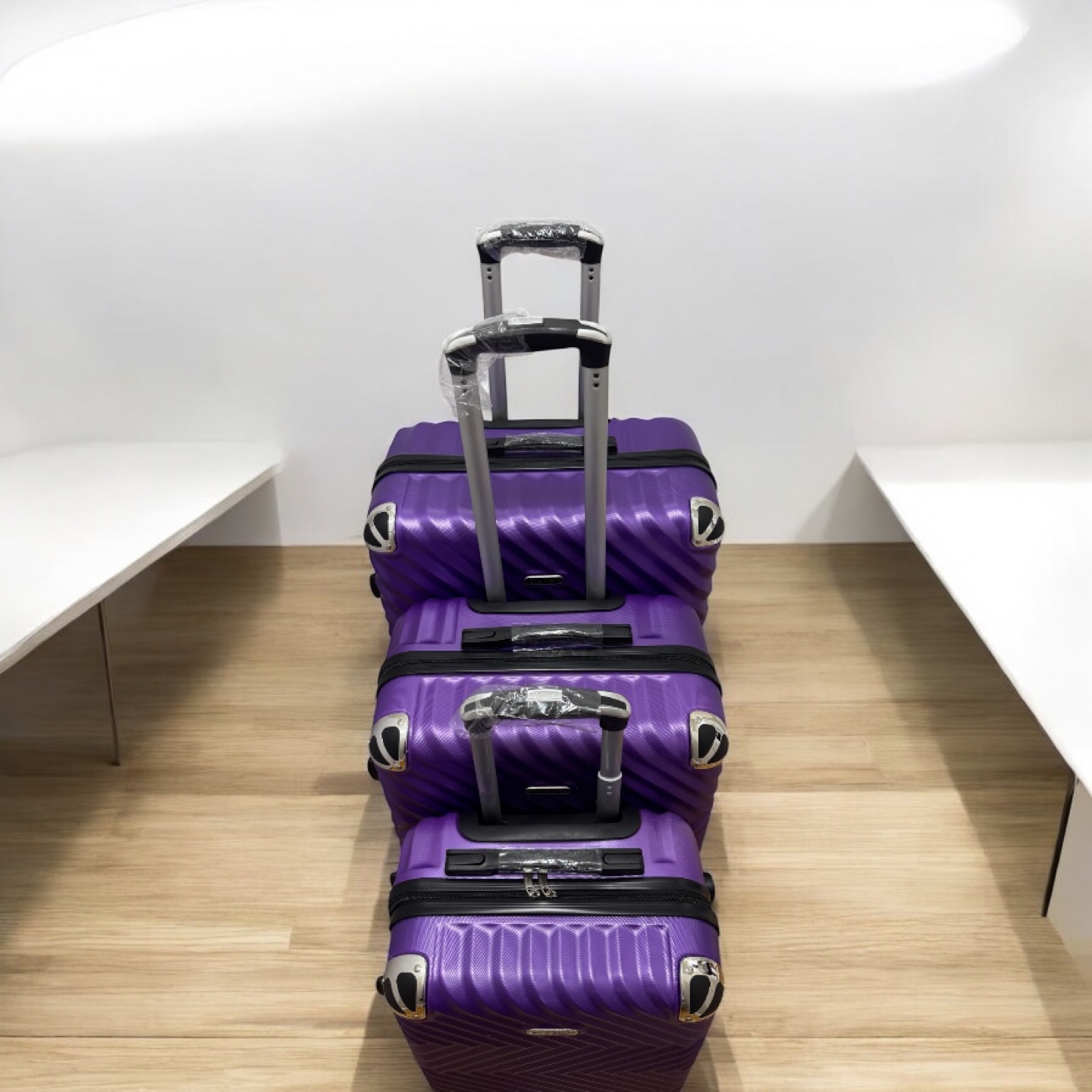 3-Piece Purple Suitcase Set - photo 3