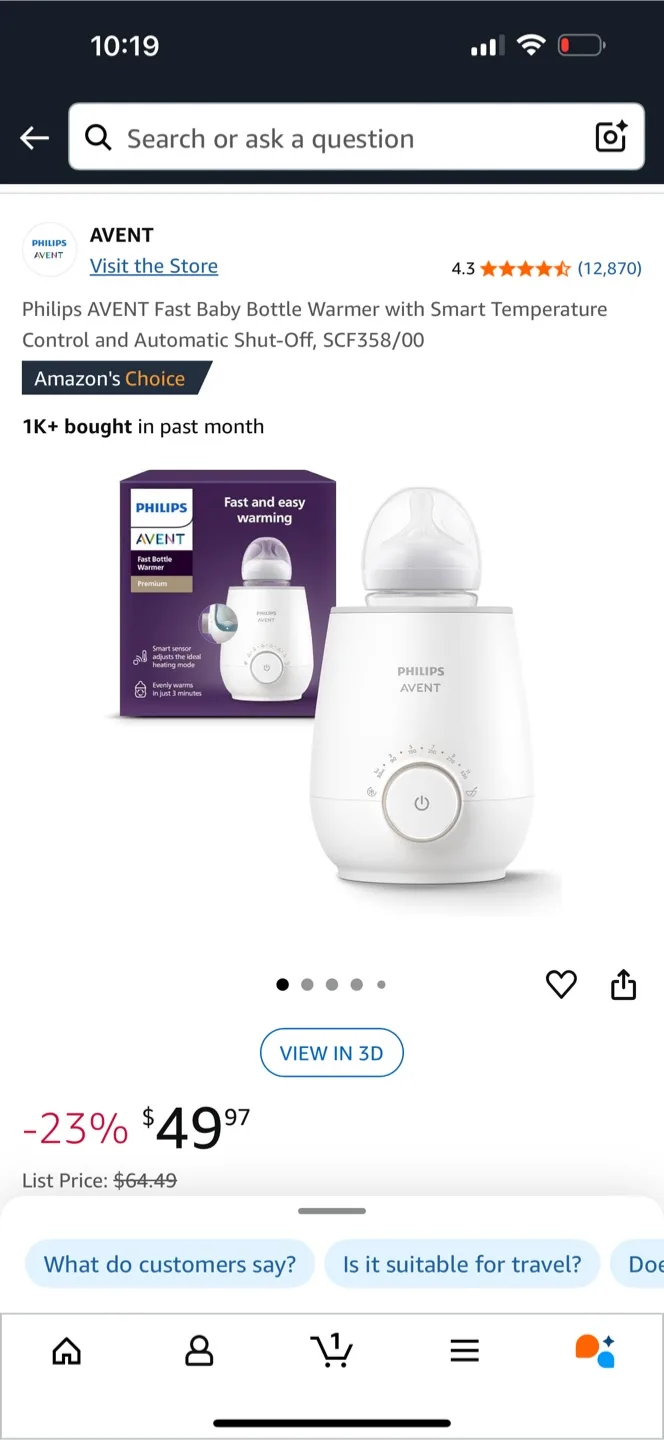 Philips Avent Fast Baby Bottle Warmer thumbnail