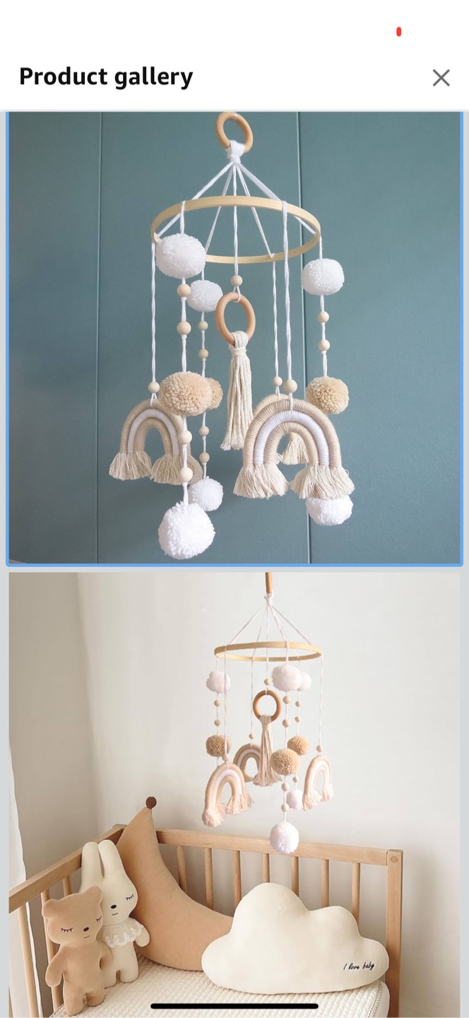 Boho Rainbow Baby Crib Mobile