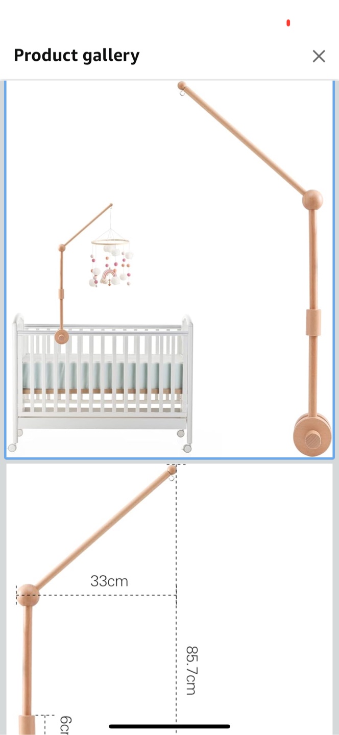 Wooden Crib Mobile Arm