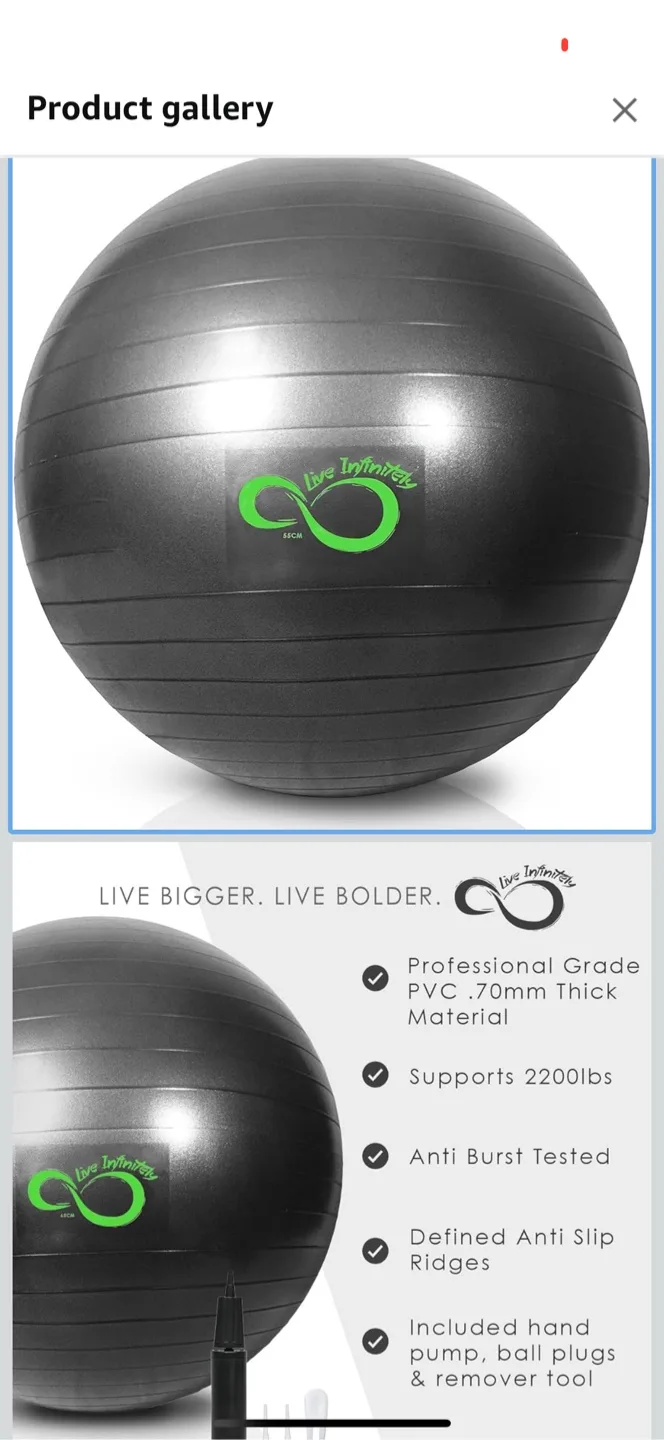 Live Infinitely 55cm Exercise Ball thumbnail