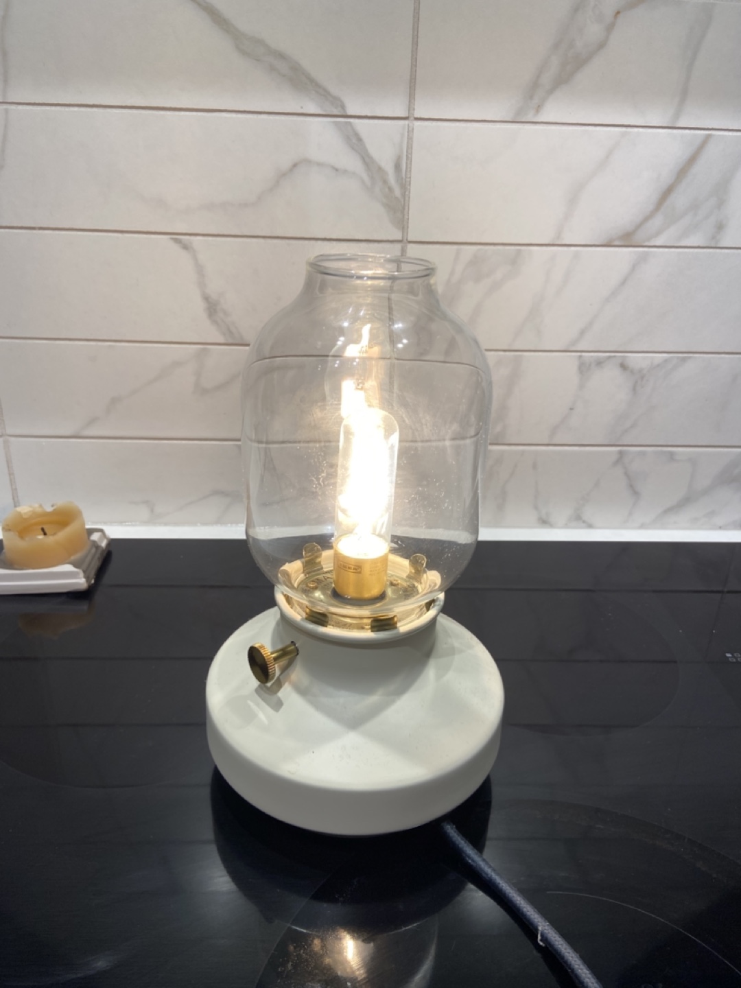 Unique Glass and Ceramic Table Lamp