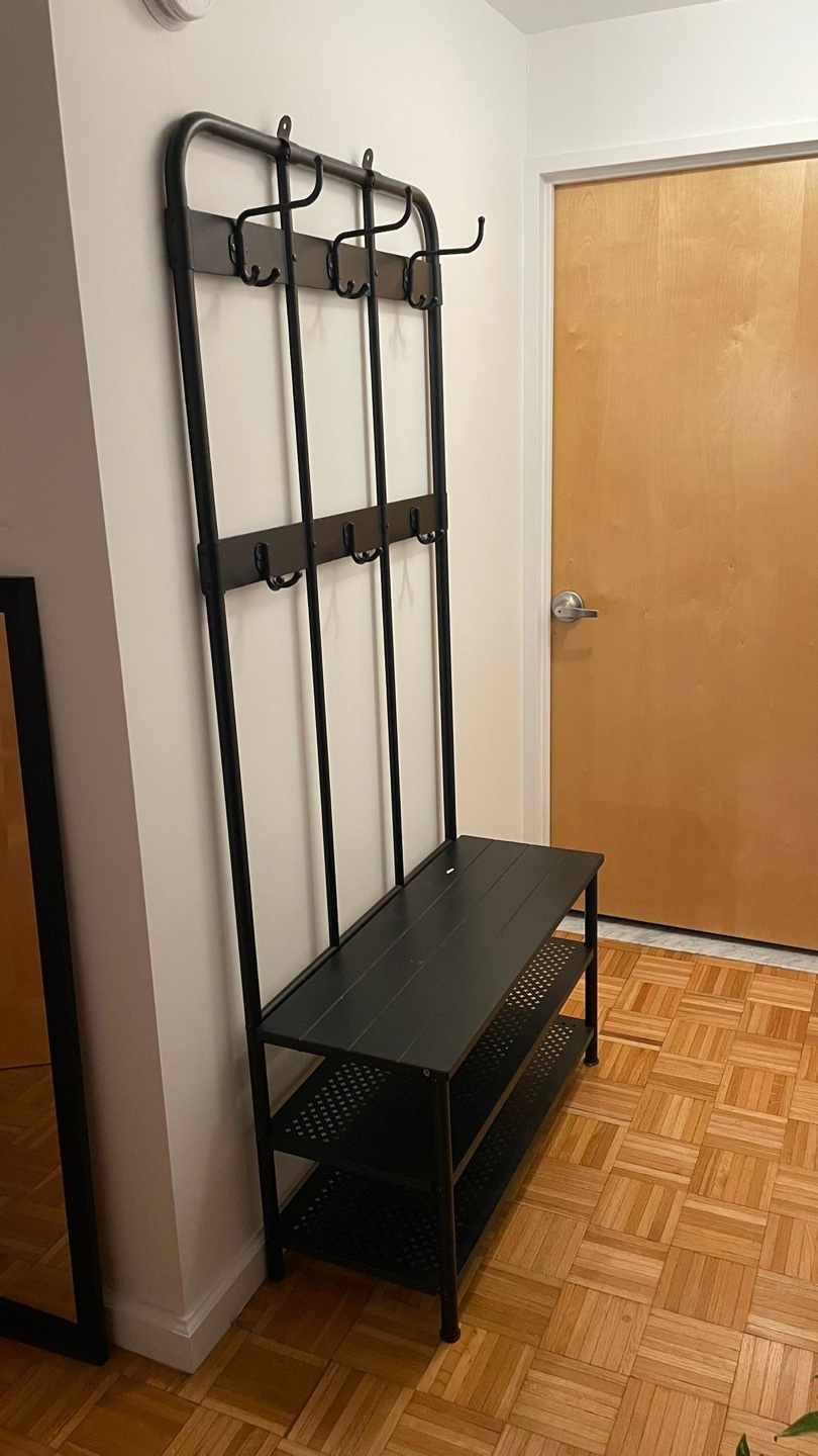 IKEA PINNIG Hall Tree Coat Rack with Shoe Storage Bench
