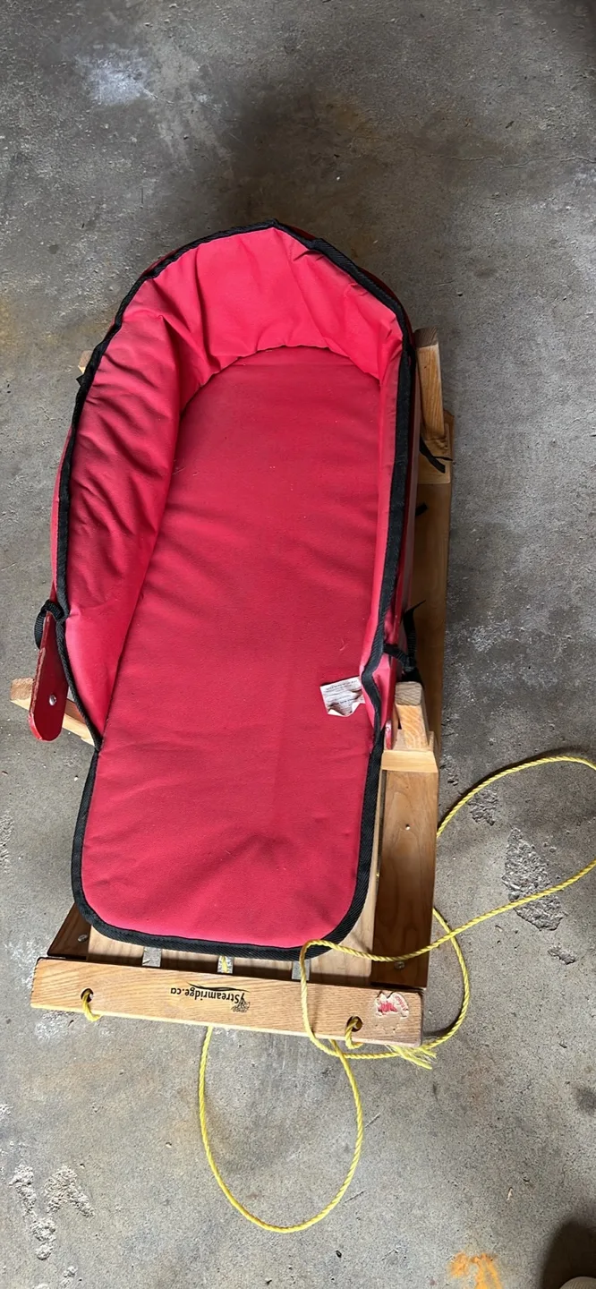 Vintage Streamridge Wooden Sled with Pad thumbnail