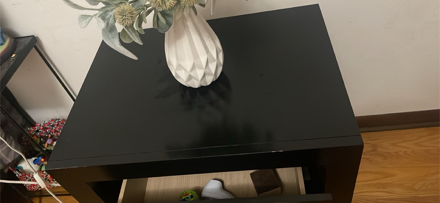 Black Two-Drawer Nightstand - photo 5