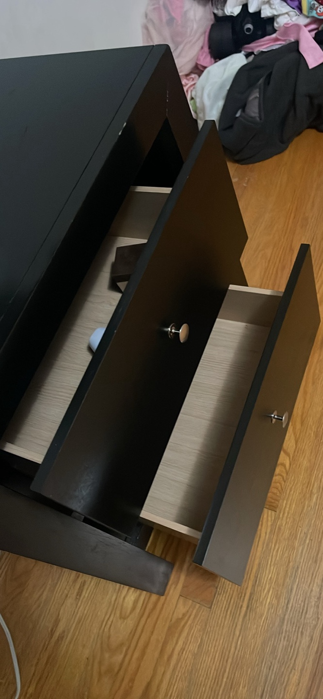 Black Two-Drawer Nightstand - photo 4