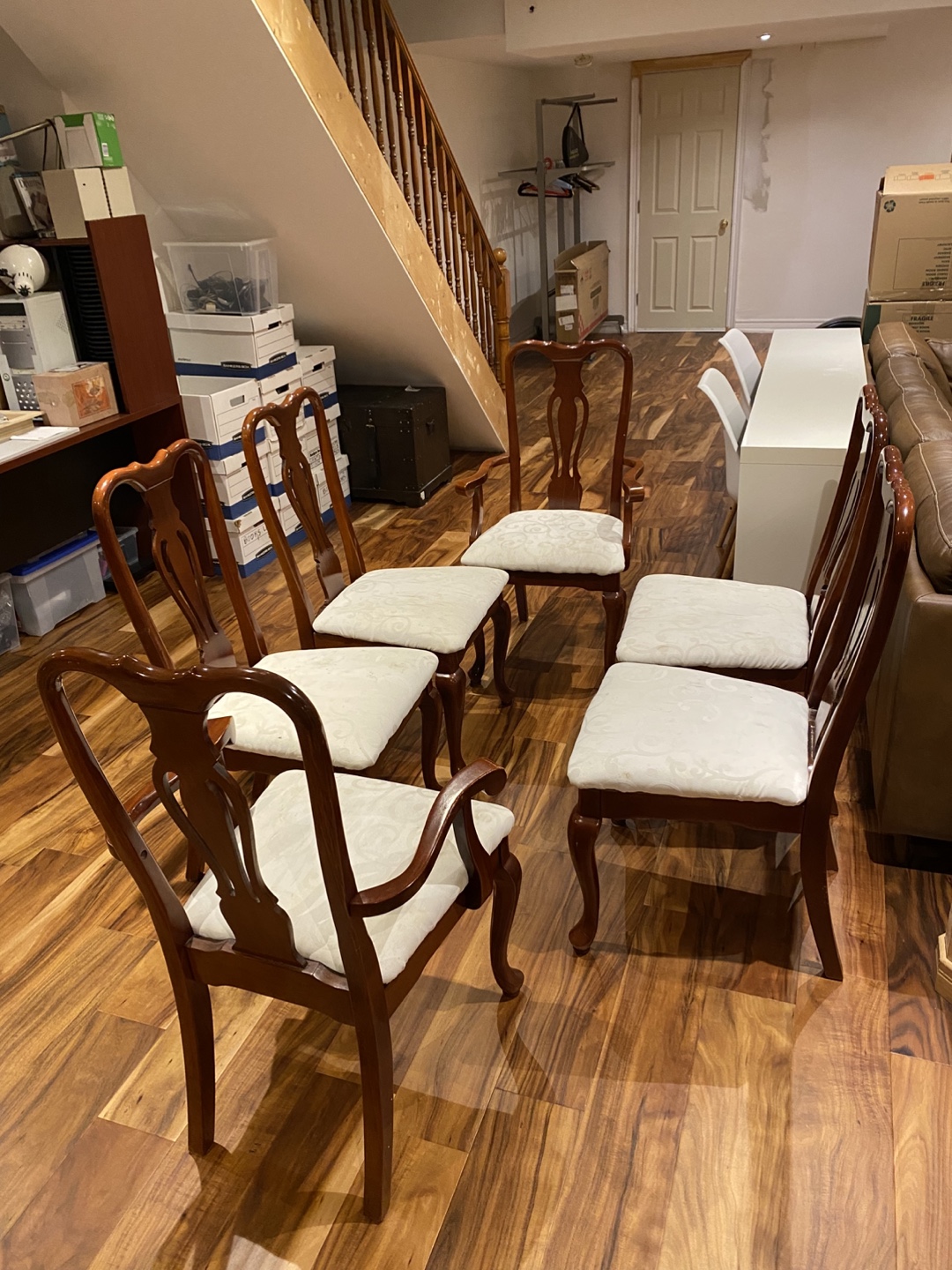 Dark Wood Dining Table and Chairs Set - photo 2