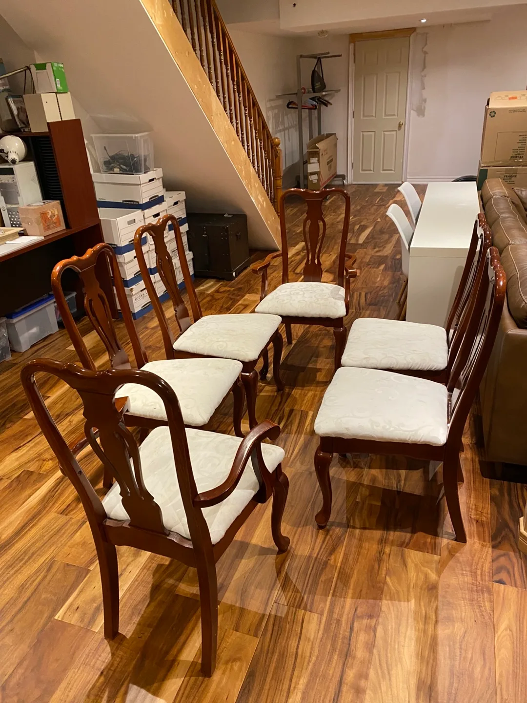 Dark Wood Dining Table and Chairs Set image indicator(2)