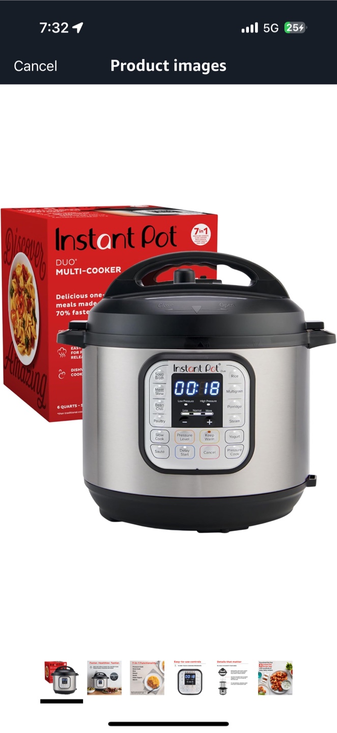 Instant Pot Duo 7-in-1 Electric Pressure Cooker