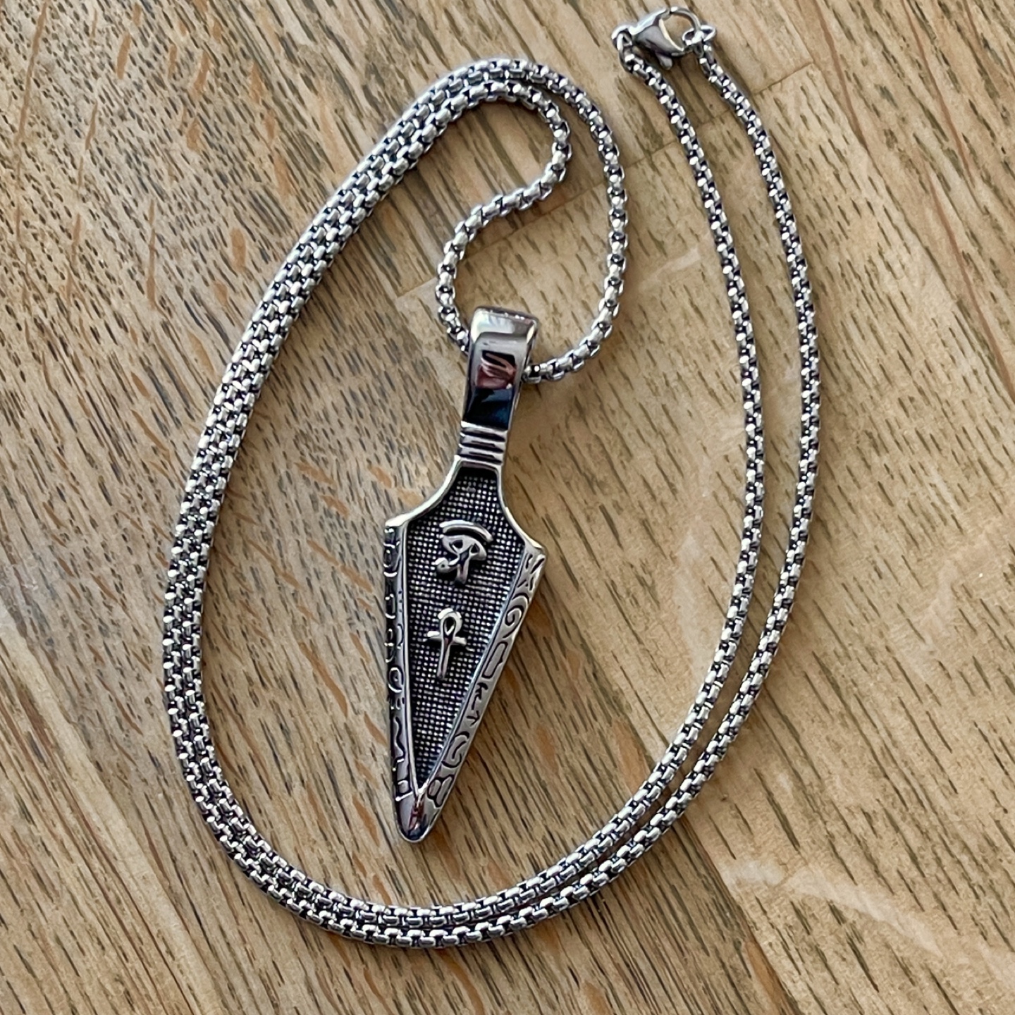 Egyptian Ankh Cross & Eye of Horus Stainless steel necklace - photo 2