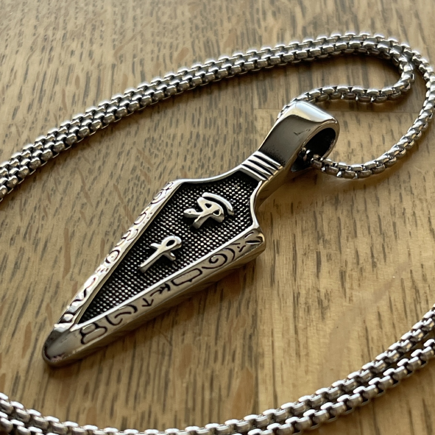 Egyptian Ankh Cross & Eye of Horus Stainless steel necklace