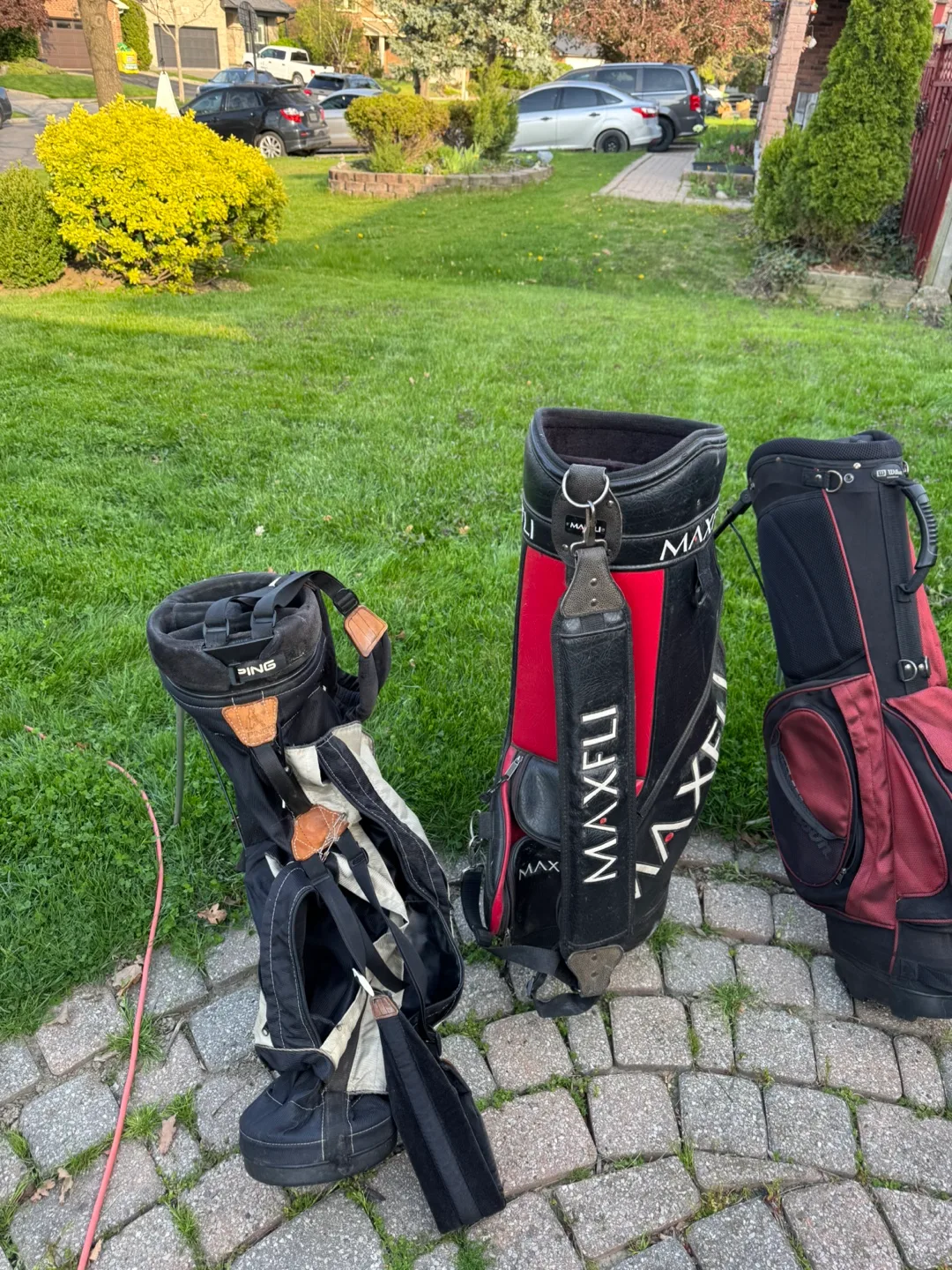 9 Used Golf Bags. Tiralist ping maxfli taylermadw