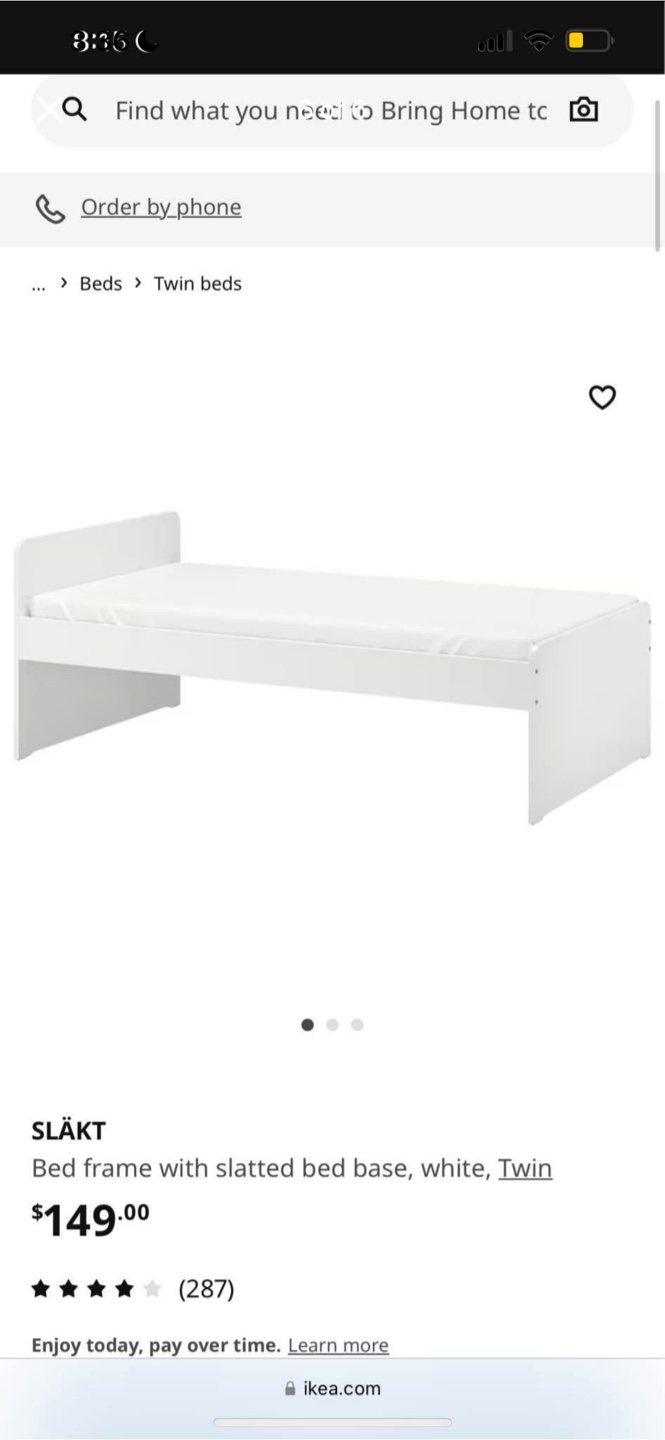 IKEA SLÄKT Twin Bed Frame - White - photo 3