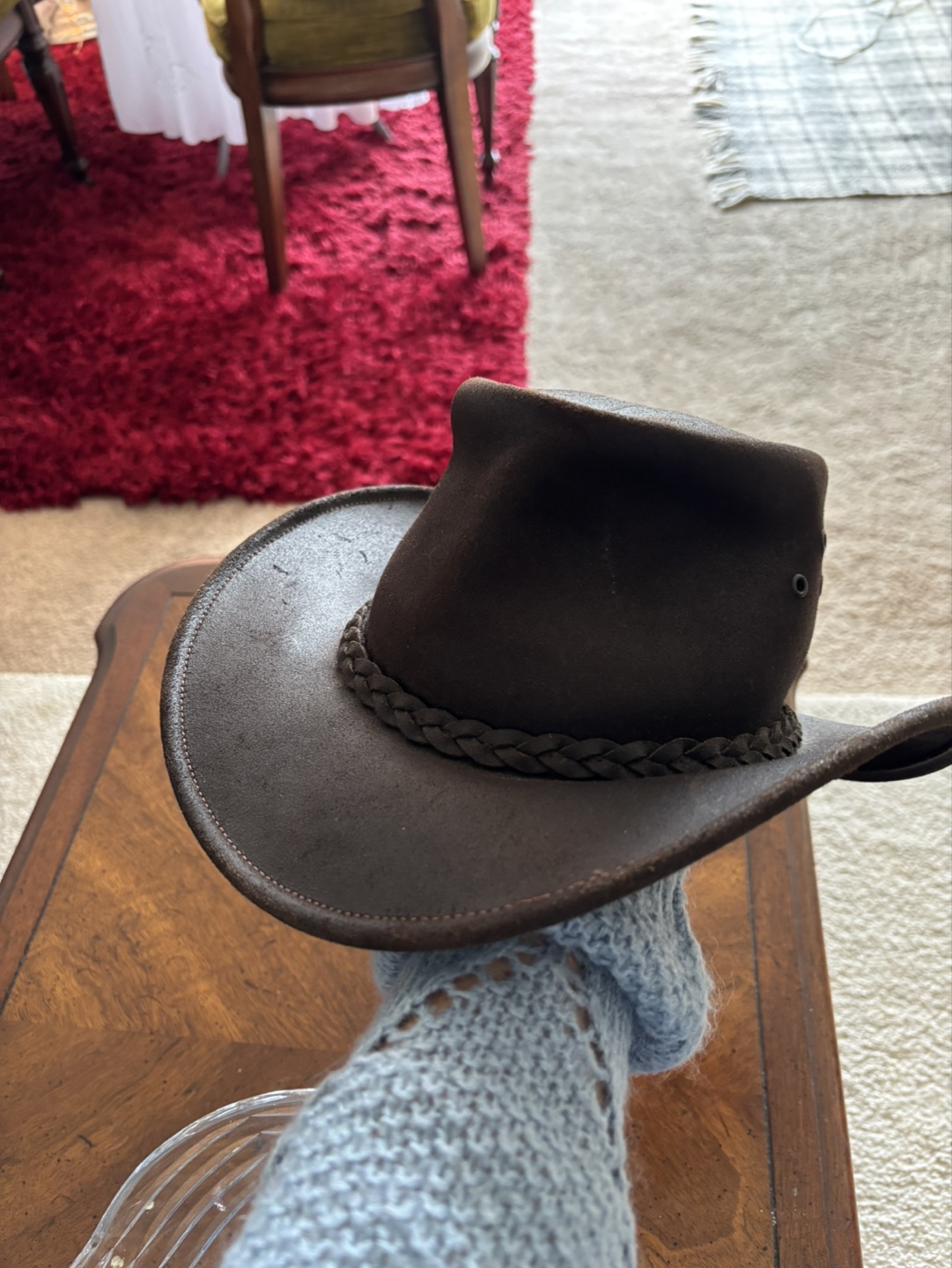 Brown Leather Cowboy Hat - photo 4
